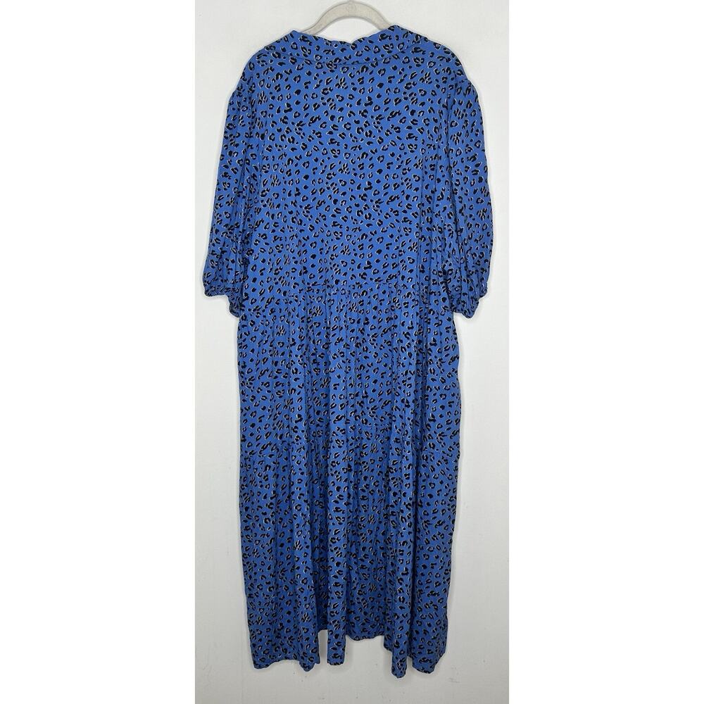 Loralette Womens Plus Majesty Animal Print Blue Midi Dress Size 22/24 NEW - Picture 6 of 6